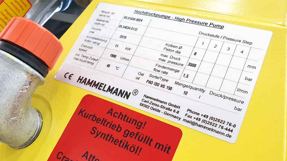 Hochdruckpumpe 11 kW 3500 bar Plungerpumpe Hochdruckpumpe 11 kW 3500 bar Plungerpumpe