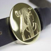 Guertelschnalle mit Diamantgravur Pharao Guertelschnalle mit Diamantgravur Pharao