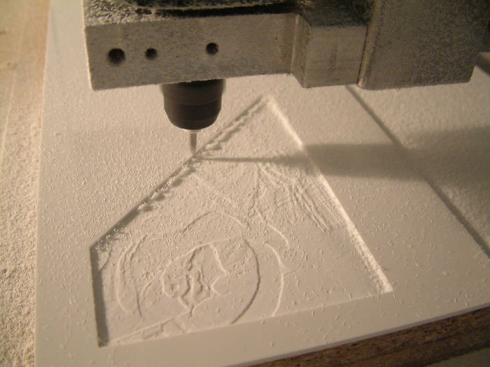 Lithopanie mit Gravierstichel Lithopanie mit Gravierstichel